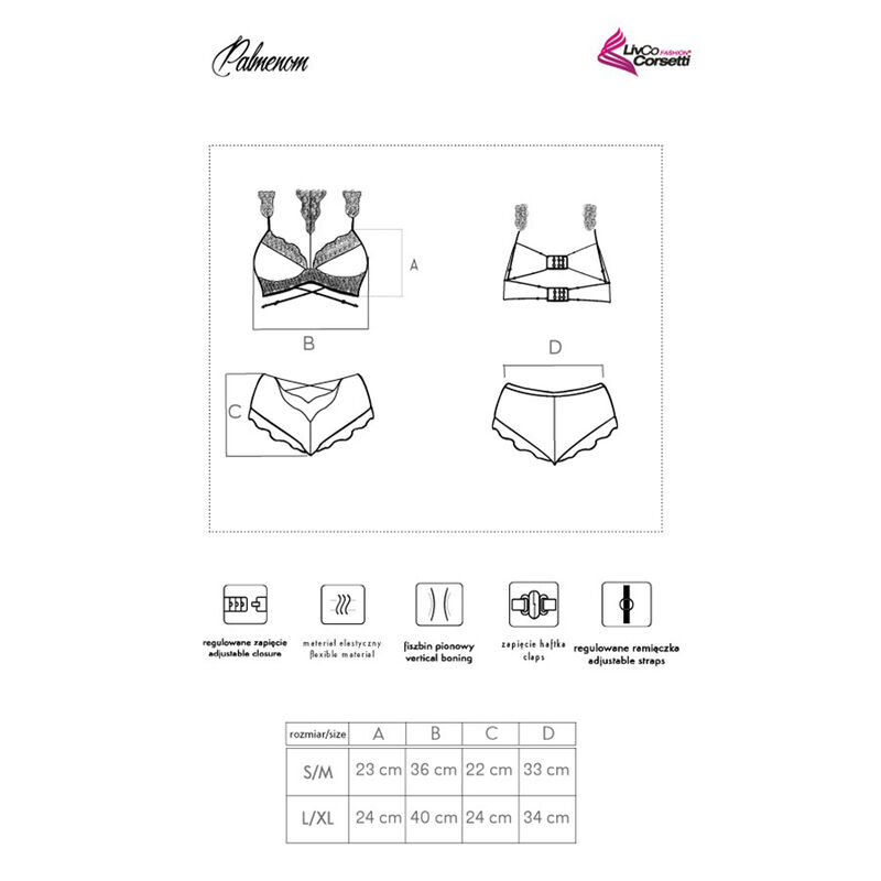 LIVCO CORSETTI FASHION - PALMENOM LC 90614 SUJETADOR + PANTY NEGRO – Bild 5