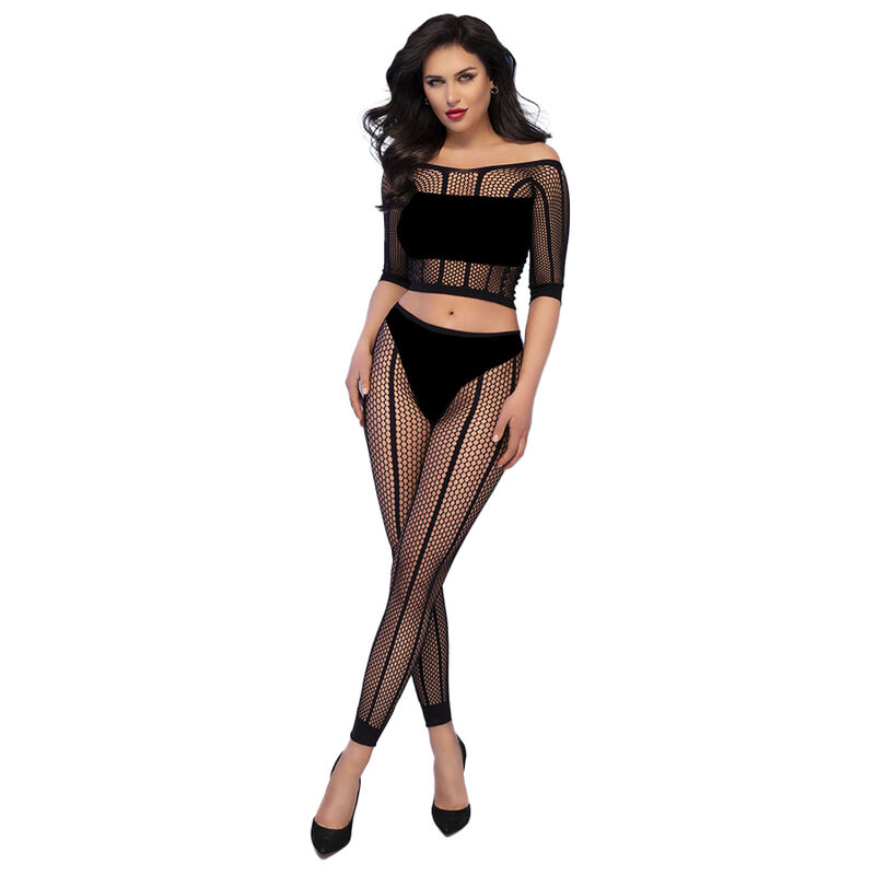 CHILIROSE - CR 4647 TOP  LEGGINS SCHWARZ S/M