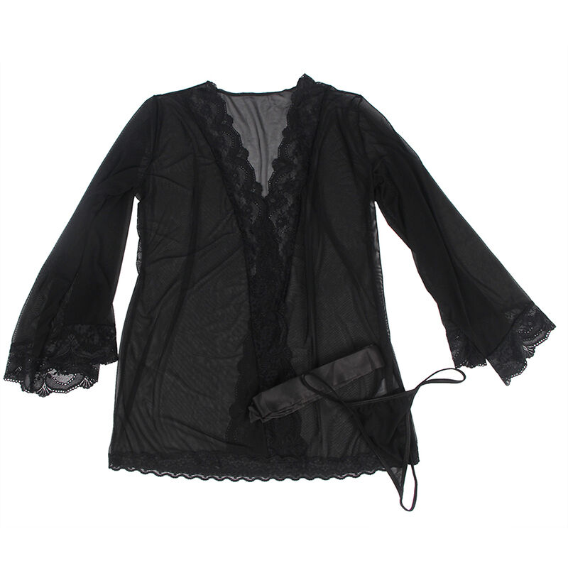 SUBBLIME - BATA TELA TRANSPARENTE DETALLE ENCAJE NEGRO S/M – Bild 5
