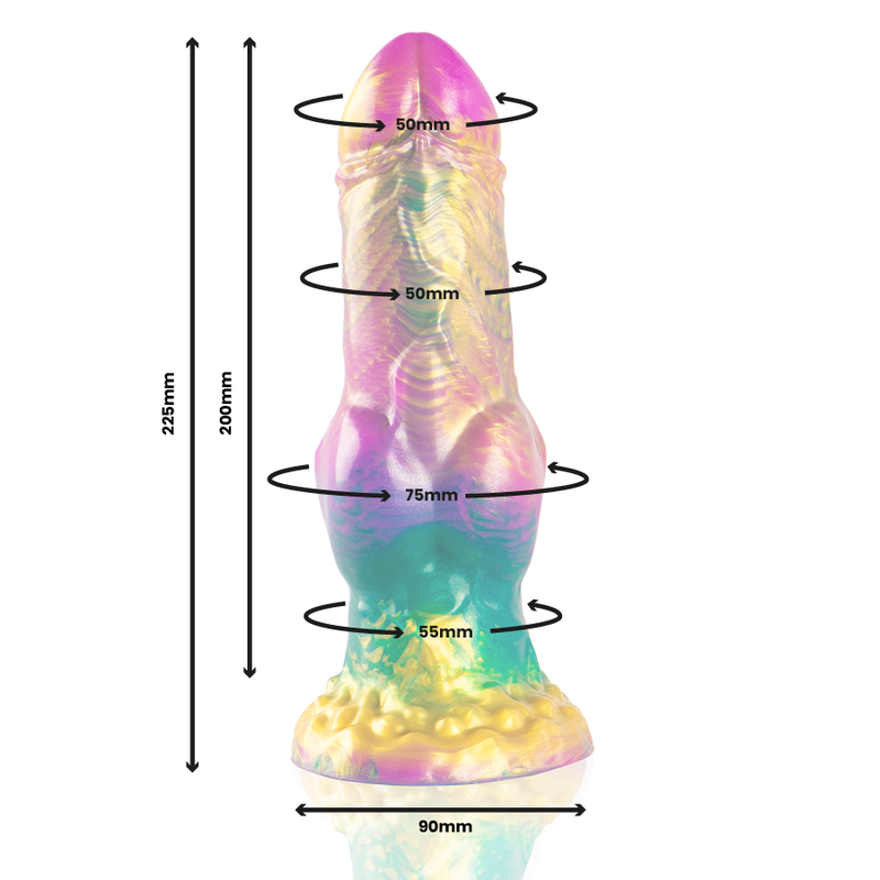 EPIC - IRIS DILDO MIT REGENBOGENFARBENEN HODEN DER VERGNÜGUNG – Bild 3