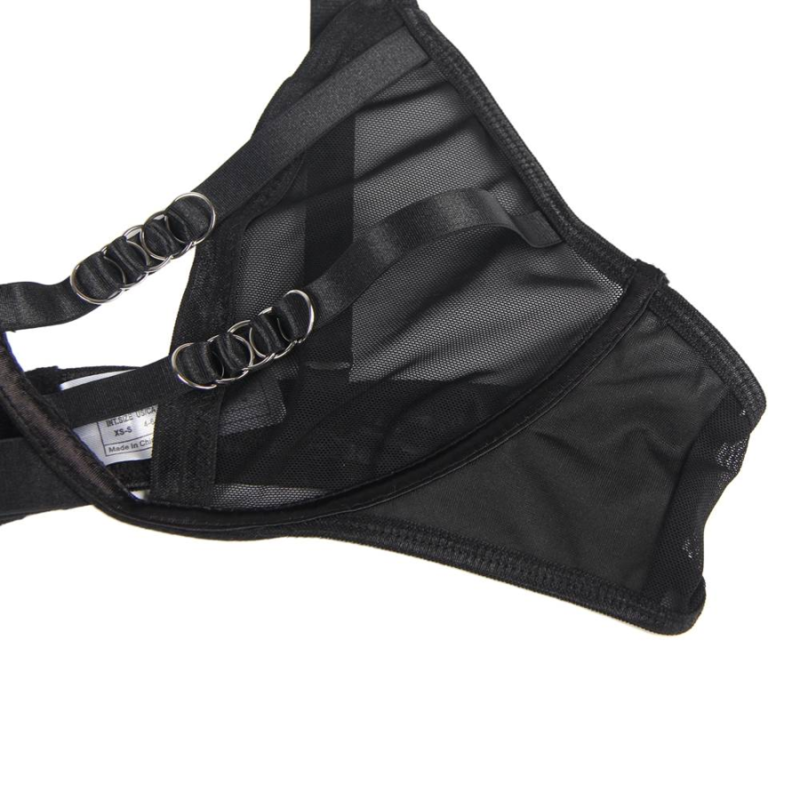 SUBBLIME - ZWEITEILIGES SET AUS TRANSPARENZ-BH UND S/M-STREIFEN – Bild 5