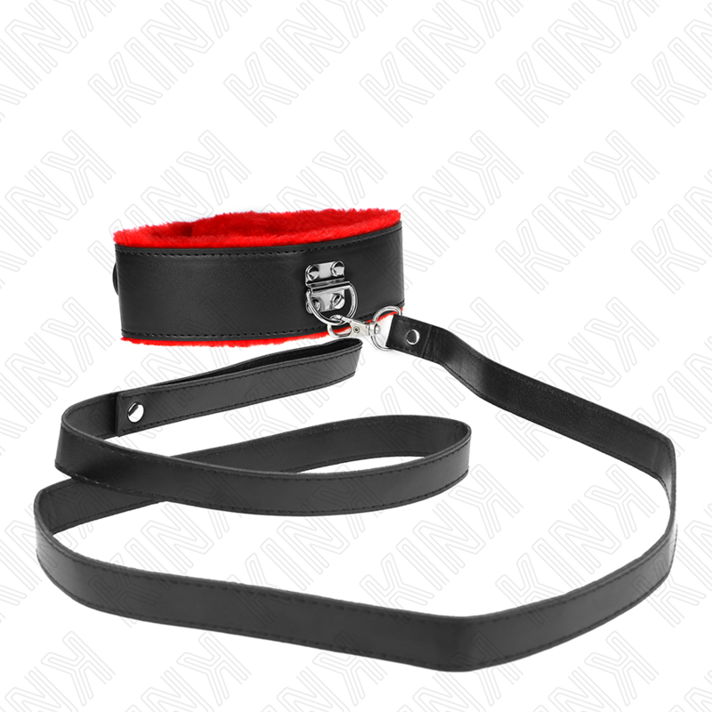 KINK - HALSKETTE MIT GÜRTEL 116 CM MIT ROTEM LEDERBAND VERSTELLBAR 40-48 CM X 6 CM – Bild 4