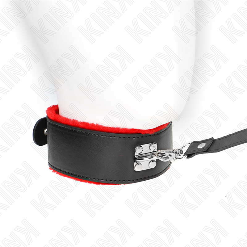 KINK - HALSKETTE MIT GÜRTEL 116 CM MIT ROTEM LEDERBAND VERSTELLBAR 40-48 CM X 6 CM – Bild 2