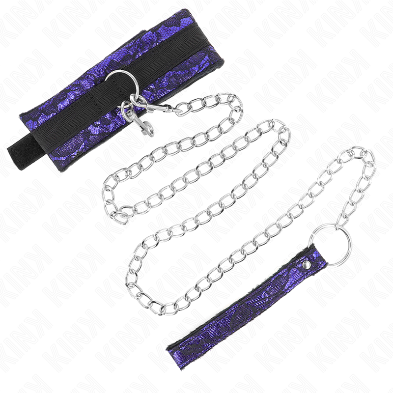 KINK - KURZE HALSKETTE AUS SAMTSPITZE MIT GÜRTEL 105 CM MIT NYLONBESATZ 44 X 5,5 CM – Bild 2