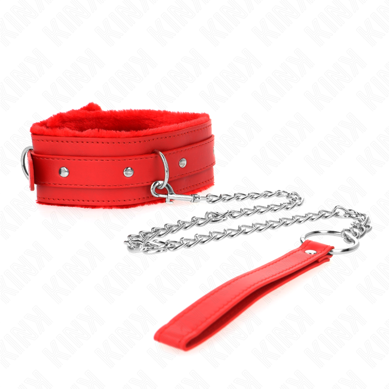 KINK - HALSBAND MIT LEINE 65 CM MIT EINSCHRÄNKUNGEN ROT 36-42 CM X 5,5 CM – Bild 2