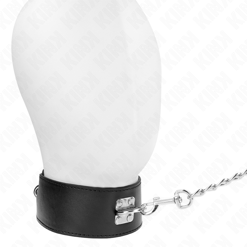 KINK - HALSKETTE MIT GÜRTEL 65 CM MIT BREITEM SCHWARZEN RIEMEN VERSTELLBAR 33,5-41 CM X 5 CM – Bild 2
