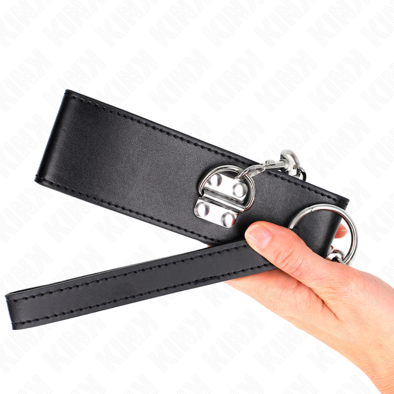 KINK - HALSKETTE MIT GÜRTEL 65 CM MIT BREITEM SCHWARZEN RIEMEN VERSTELLBAR 33,5-41 CM X 5 CM – Bild 5