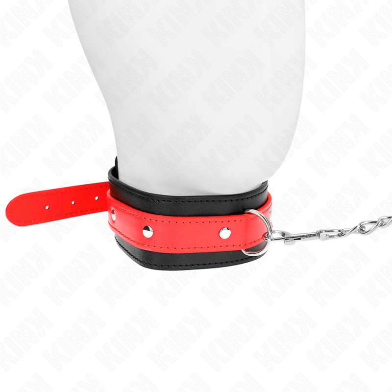 KINK - HALSKETTE MIT ROTEM BAND 65 CM VERSTELLBAR 36-43 CM X 5 CM – Bild 3