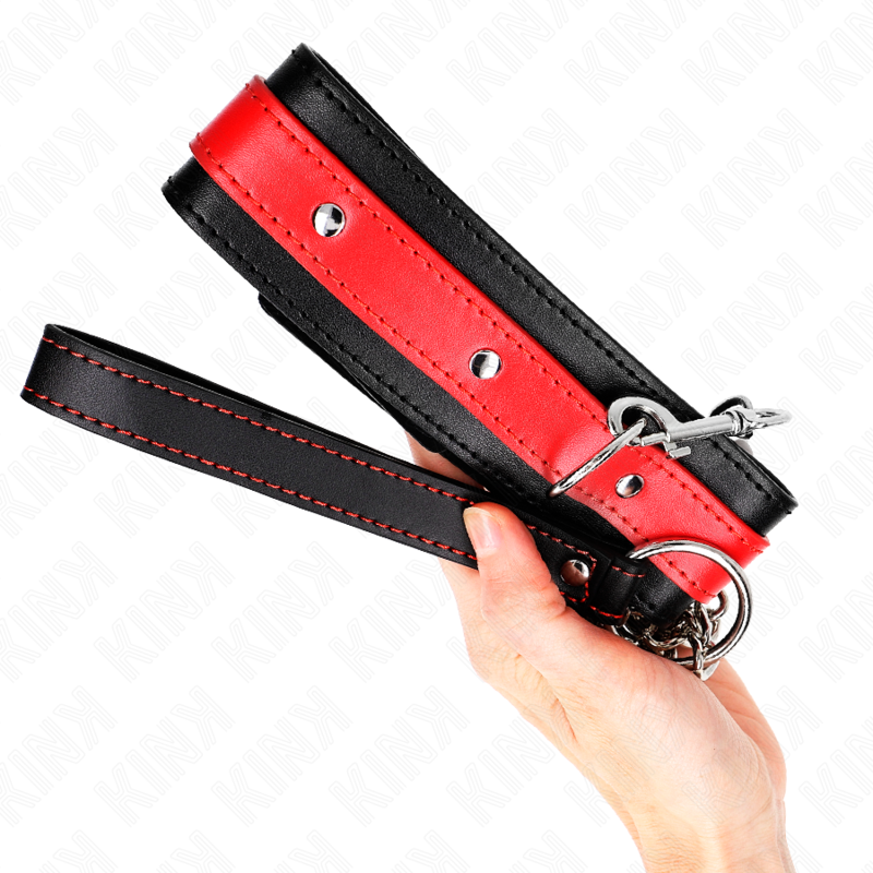 KINK - HALSKETTE MIT ROTEM BAND 65 CM VERSTELLBAR 36-43 CM X 5 CM – Bild 4