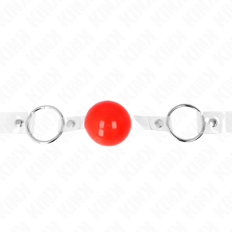 KINK - ROTER TRANSPARENTER PVC-BALL 4 CM KNEBEL VERSTELLBAR – Bild 4