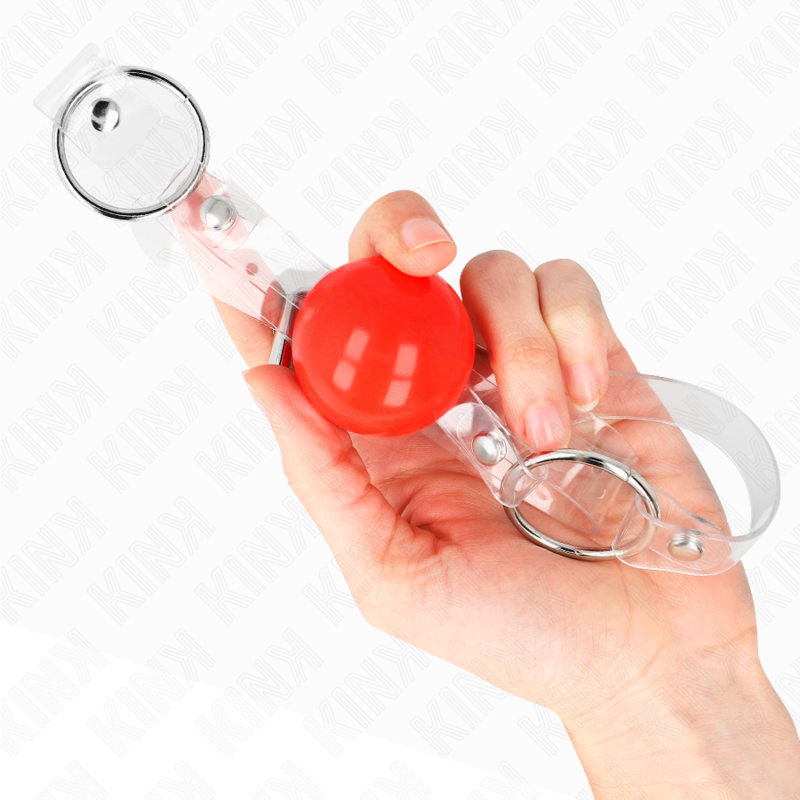 KINK - ROTER TRANSPARENTER PVC-BALL 4 CM KNEBEL VERSTELLBAR – Bild 3