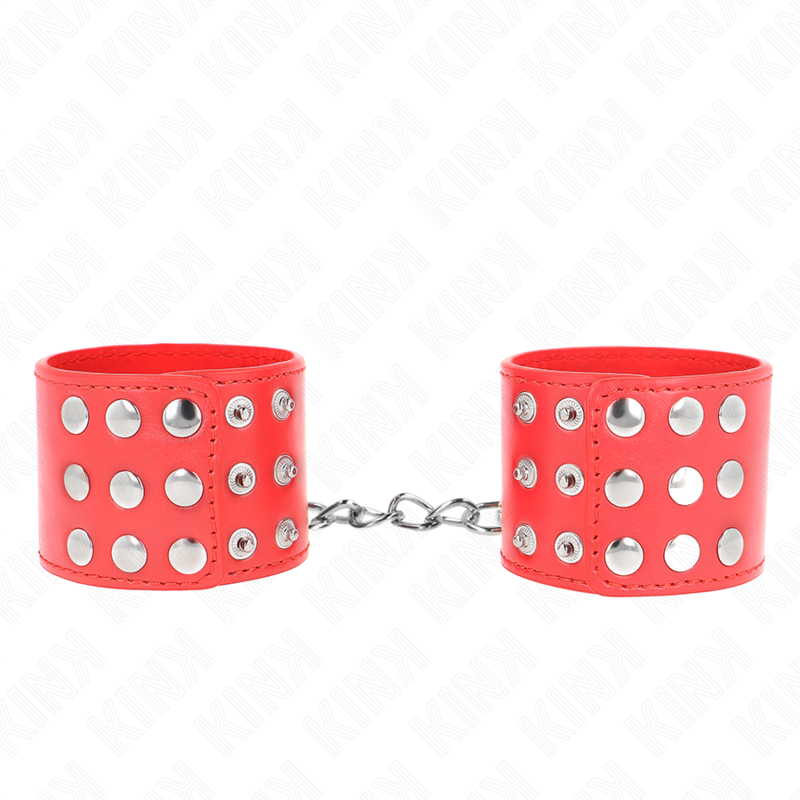 img_189199_50698ce9773d670a2b4c62fec31e534f_1.png KINK - HANDGELENKFESSELN MIT DRUCKVERSCHLUSS ROT VERSTELLBAR 19-24 CM X 5,5 CM