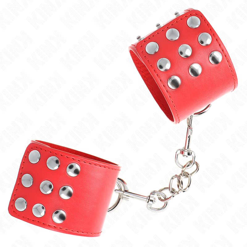 KINK - HANDGELENKFESSELN MIT DRUCKVERSCHLUSS ROT VERSTELLBAR 19-24 CM X 5,5 CM – Bild 2