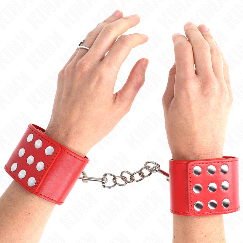 KINK - HANDGELENKFESSELN MIT DRUCKVERSCHLUSS ROT VERSTELLBAR 19-24 CM X 5,5 CM – Bild 4