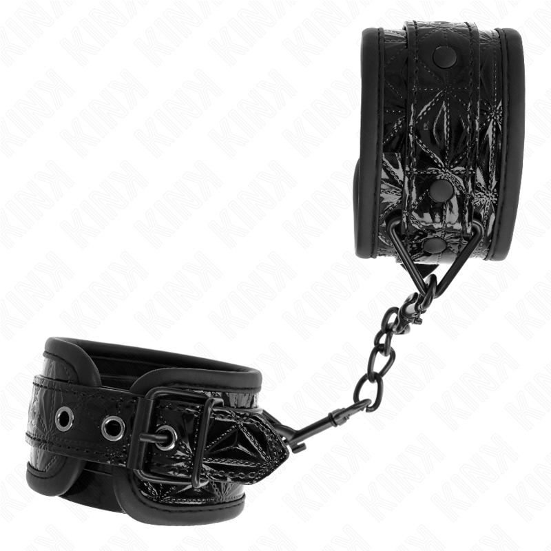 KINK - HANDGELENKFESSELN MIT RAUTENMUSTER, SCHWARZ, VERSTELLBAR, 17-26 CM X 5,5 CM – Bild 2