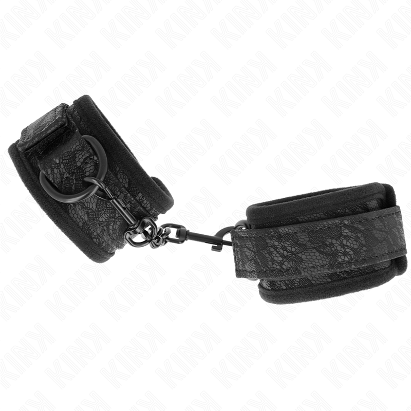 KINK - DARK LACE CUFFS NEOPRENE HANDGELENK MANSCHETTEN VERSTELLBAR SCHWARZ 20-29 CM X 5 CM – Bild 2