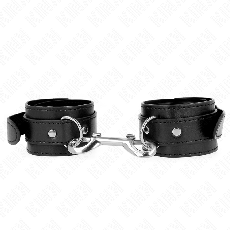 img_189521_1b9f7cb069a7215ece6998289e473151_1.png KINK - HANDGELENKFESSELN - EINZELNE NIETENREIHE SCHWARZ VERSTELLBAR 17-28 CM X 5 CM