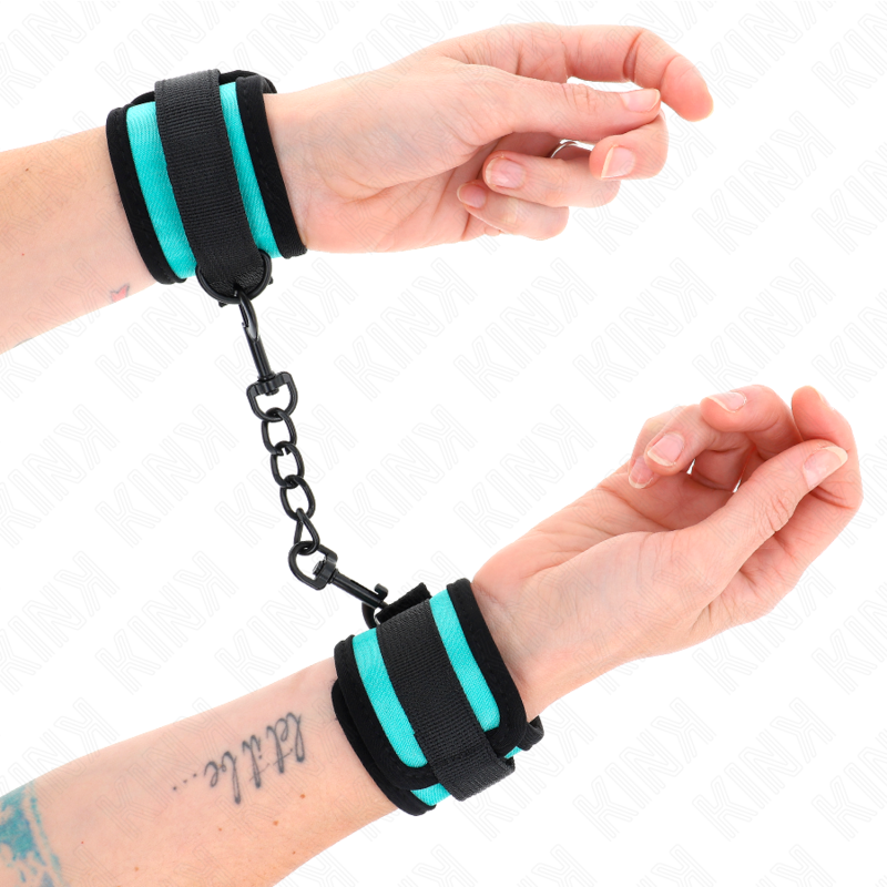 KINK - NYLON-HANDFESSEL MIT KLETTVERSCHLUSS SCHWARZ-BLAU VERSTELLBAR 18-32 CM X 5 CM – Bild 3