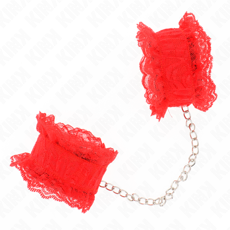 KINK - ELASTISCHE HANDGELENKSFESSELN AUS SPITZE ROT – Bild 2