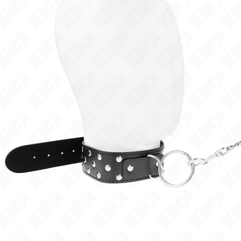 KINK - RING NIETEN BAND HALSKETTE MIT GÜRTEL 65 CM SCHWARZ VERSTELLBAR 36-50 CM X 3,8 CM – Bild 2