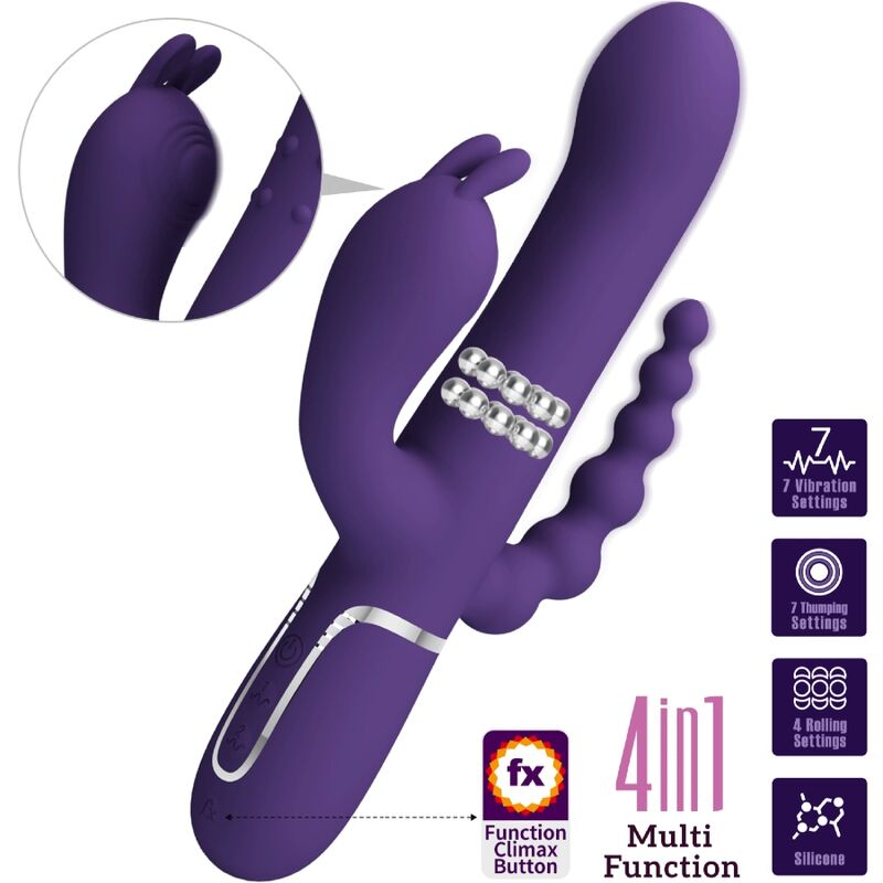PRETTY LOVE - CAMMY TRIPLE VIBRATOR MULTIFUNKTION 4 IN 1 LILA – Bild 5