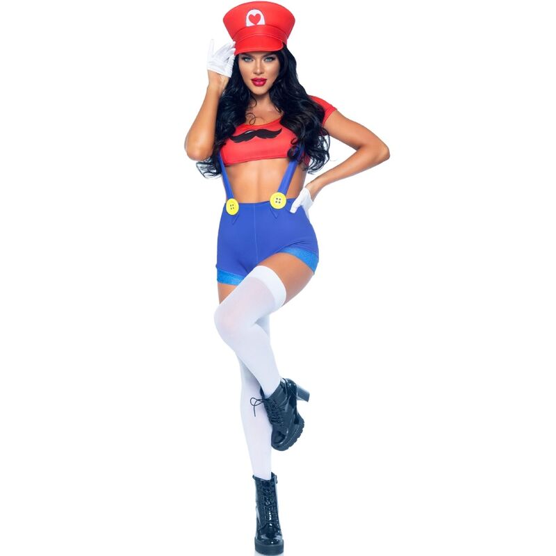 LEG AVENUE - SEXY KOSTÜM MARIO BROS ROT/BLAU S – Bild 2