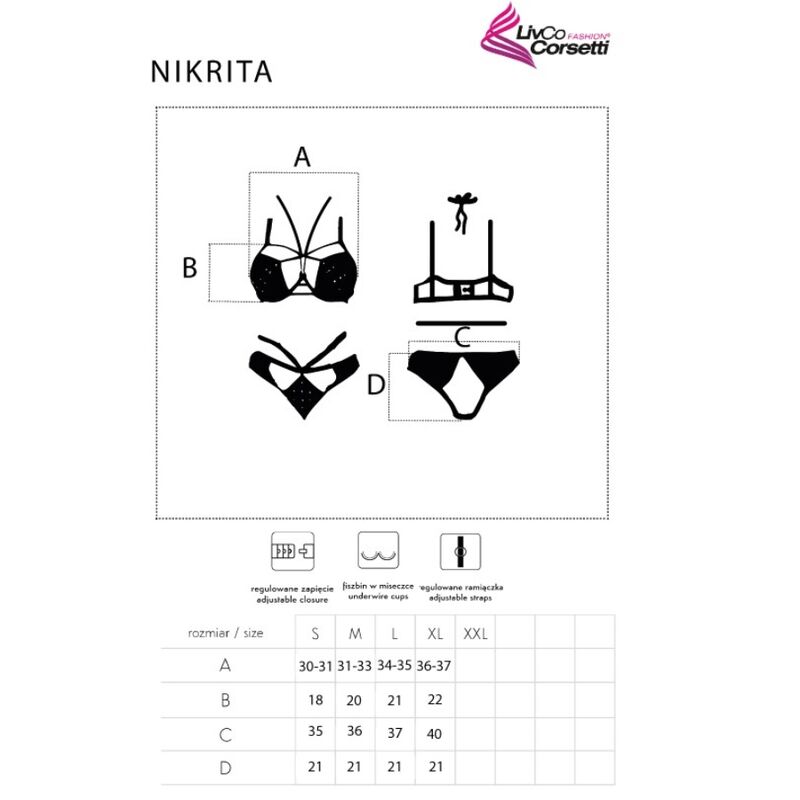 LIVCO CORSETTI FASHION - NIKRITA LC 90674 SUJETADOR + PANTIES NEGRO S – Bild 4