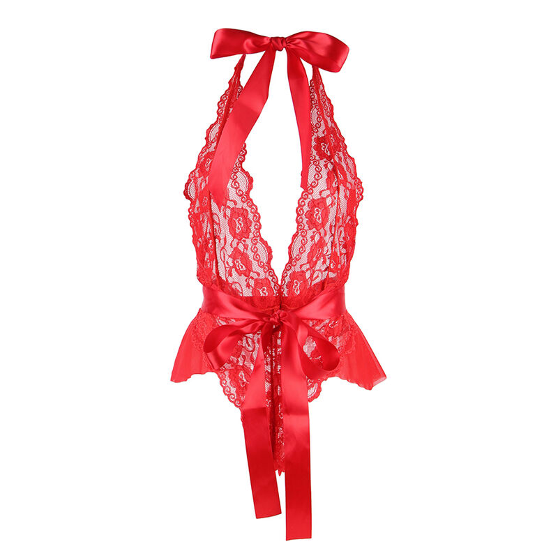 SUBBLIME - 953980 SEXY BODY MIT RÜSCHEN + GÜRTEL ROT L/XL – Bild 4