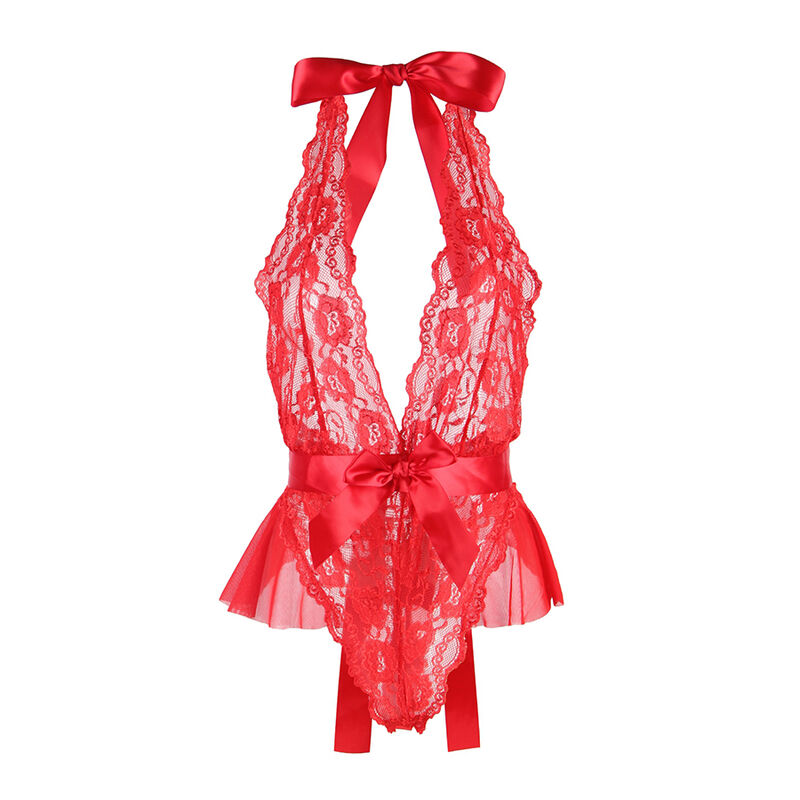 SUBBLIME - 953980 SEXY BODY MIT RÜSCHEN + GÜRTEL ROT L/XL – Bild 5