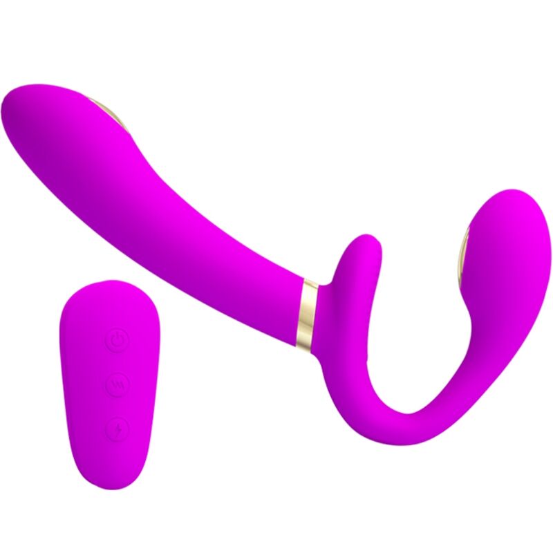PRETTY LOVE - THUNDERBIRD DOPPELTER STRAP-ON-VIBRATOR MIT FERNBEDIENUNG LILA – Bild 2
