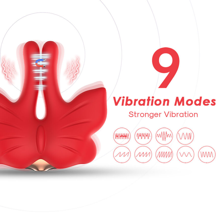 ARMONY - MAGNETISCHE NIPPELKLEMMEN MIT VIBRATION SCHMETTERLINGSFORM ROT – Bild 5