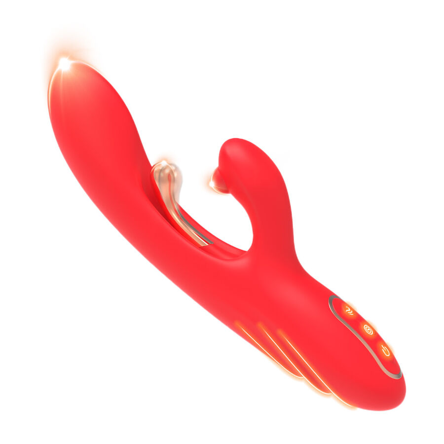 ARMONY - G-PUNKT- UND KLITORIS-STIMULATOR-VIBRATOR MIT OSZILLIERENDER ZUNGE ROT – Bild 2
