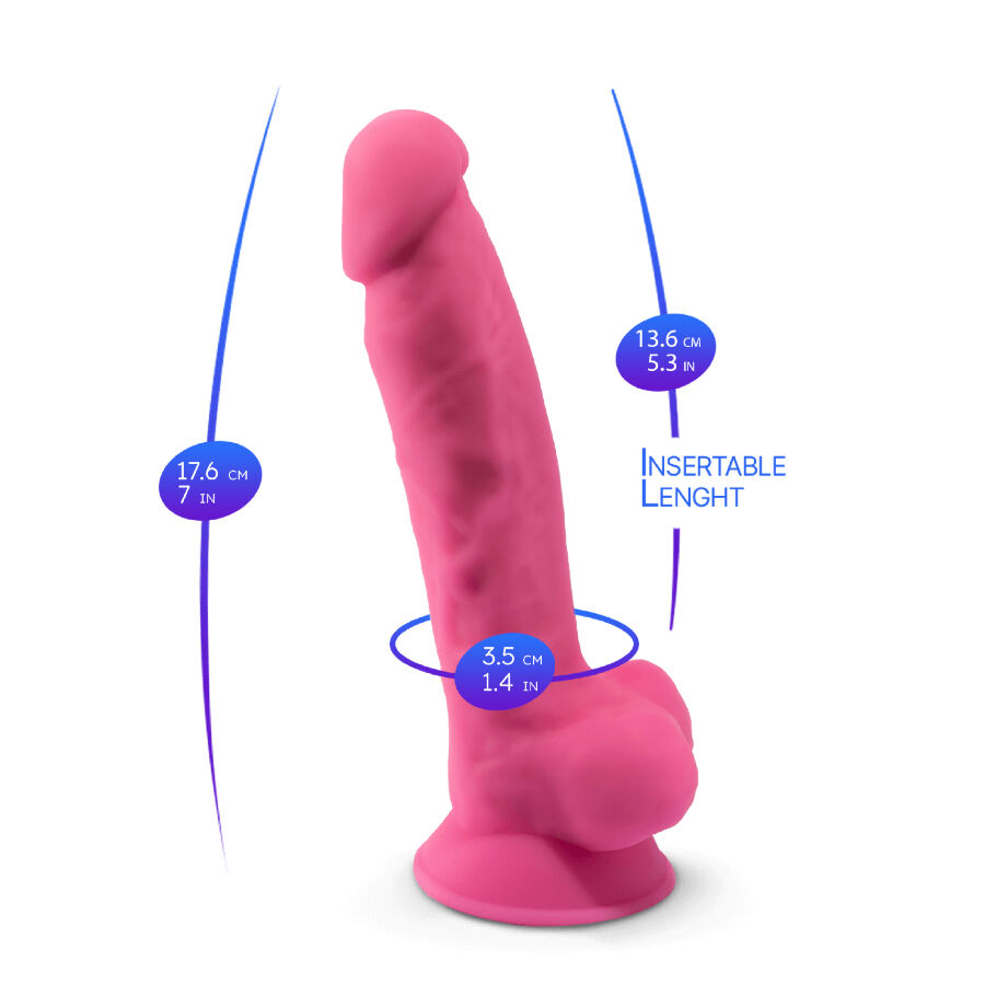 SILEXD - MODELL 1 REALISTISCHER PENIS PREMIUM-SILIKON SILEXPAN FLUORESZIERENDES ROSA 17,5 CM – Bild 5