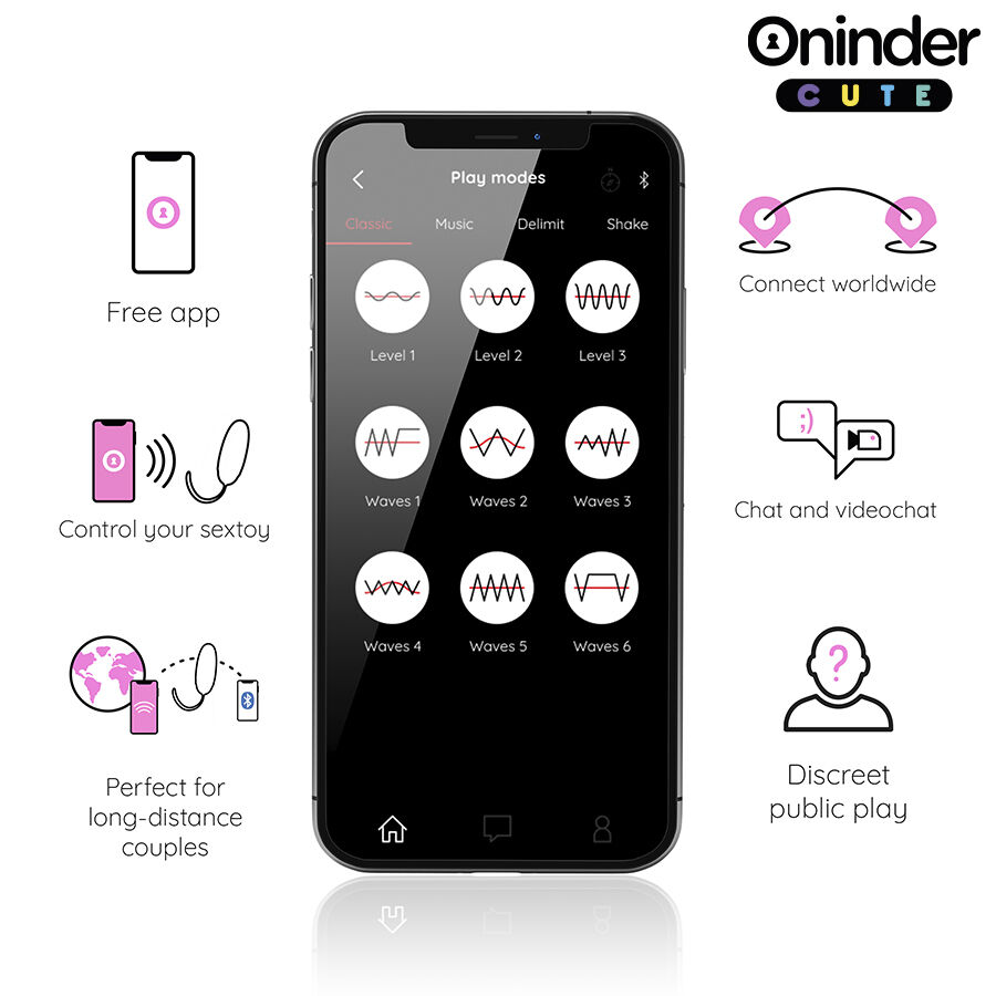 ONINDER CUTE LIEBE UND VERGNÜGEN: 360° VIBRIERENDES UND ROTIERENDES SILIKON-EI KOSTENLOSE WELTWEITE APP – Bild 5