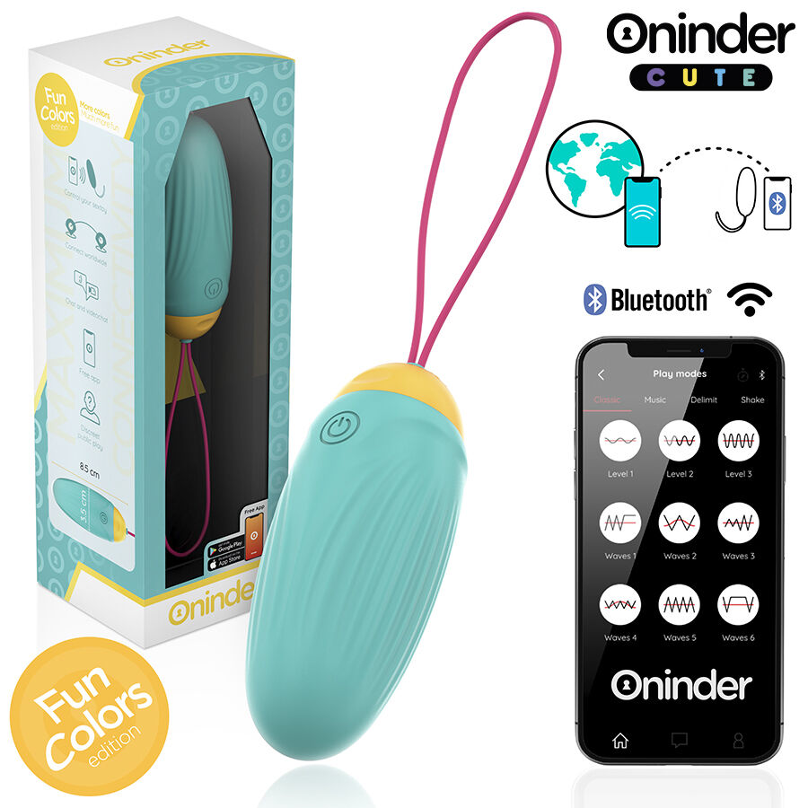 ONINDER CUTE Vibrierendes Liebes- und Vergnügens-Ei Rotierende Silikon-Edelsteine Kostenlose globale App – Bild 3