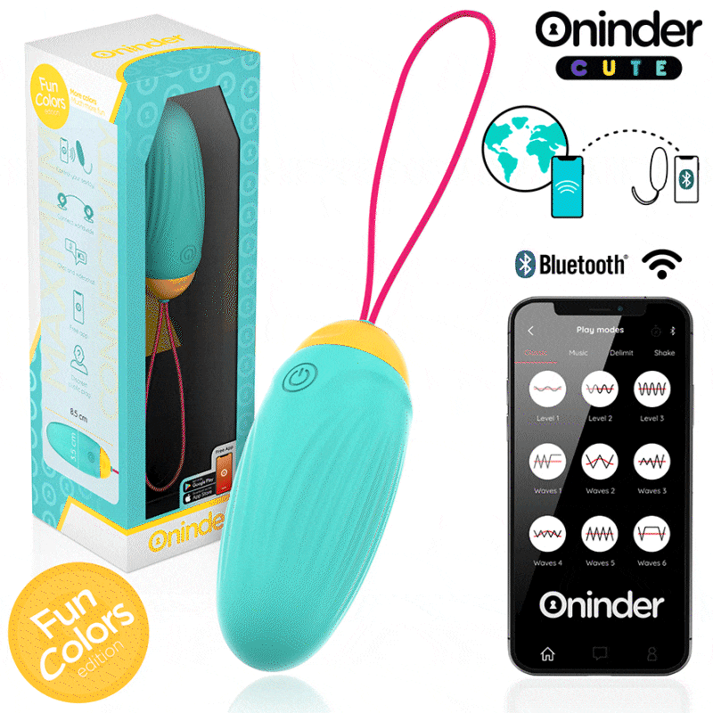 ONINDER CUTE Vibrierendes Liebes- und Vergnügens-Ei Rotierende Silikon-Edelsteine Kostenlose globale App – Bild 2