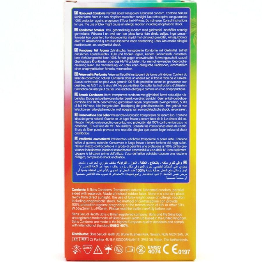 SKINS - PREMIUM-KONDOME MIT VERSCHIEDENEN GESCHMACKSRICHTUNGEN, 8ER-PACK – Bild 4