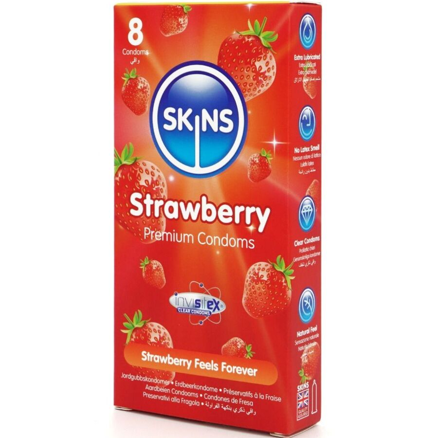SKINS - ERDBEERE PREMIUM-KONDOME PACKUNG 8 – Bild 2
