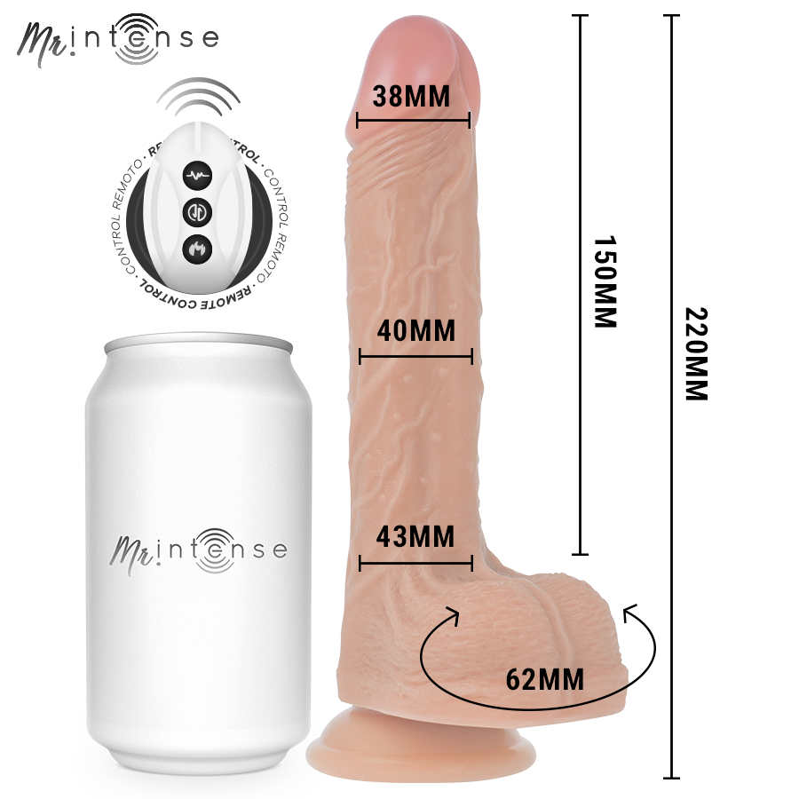 MR INTENSE BALDWIN REALISTISCHES MULTIFUNKTIONSGERÄT MIT VIBRATION, AUF- UND AB-FERNBEDIENUNG, 22 CM ODER 4 CM – Bild 2