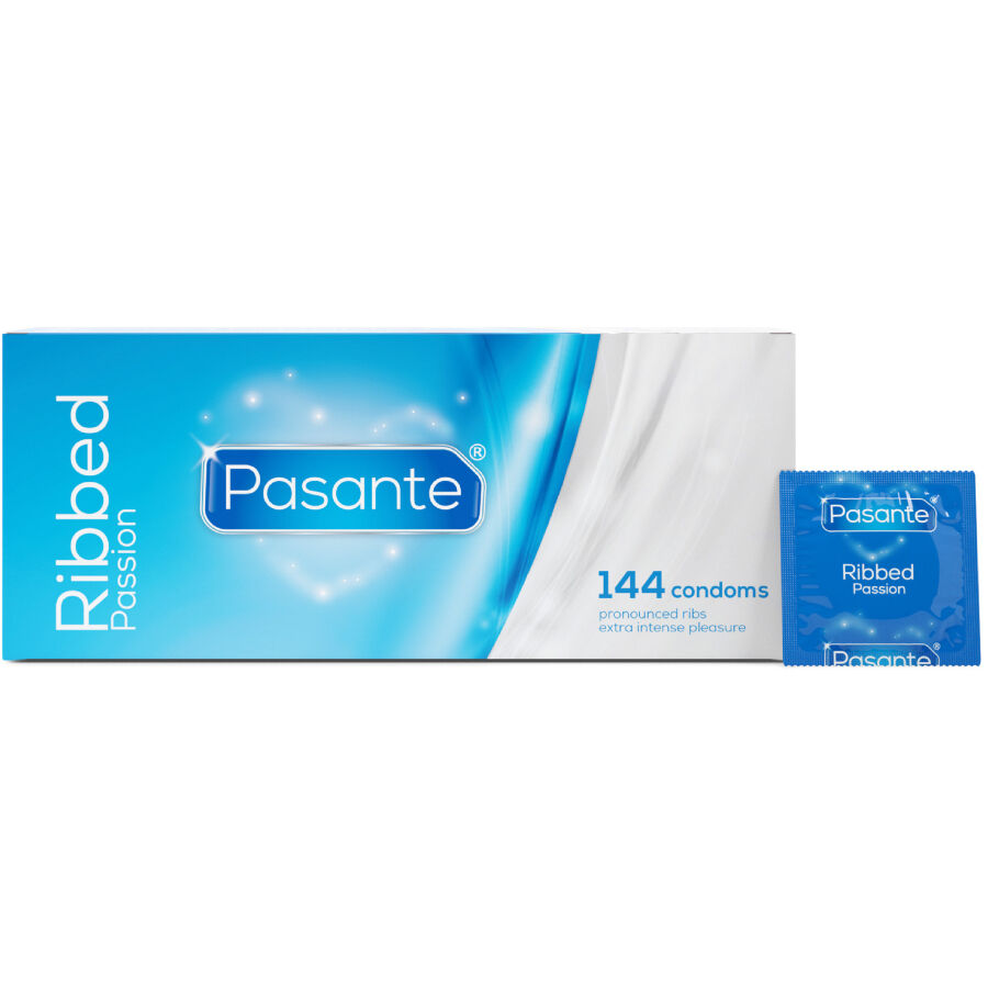 PASANTE - GERIPPTE PASSION-KONDOME BOX 144 EINHEITEN – Bild 2