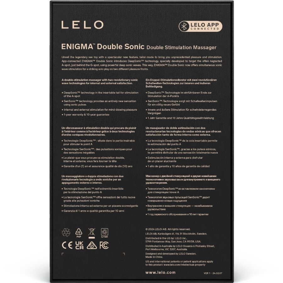 LELO - ENIGMA DOPPEL-SCHALLVIBRATOR POINT G SCHWARZ – Bild 5