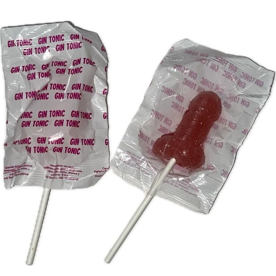 DIABLO GOLOSO  1 PENIS-LOLLIPOP GIN TONIC ERDBEERGESCHMACK 10 % ALKOHOL
