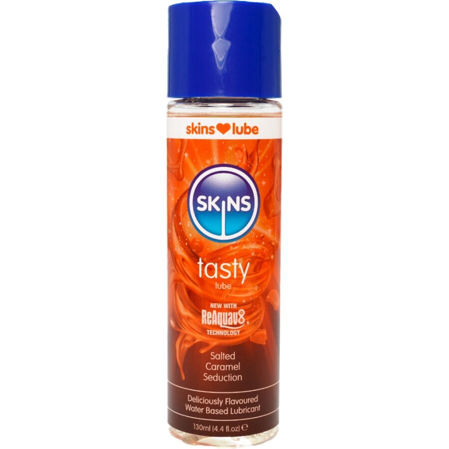 SKINS  KÖSTLICHES, WASSERBASIERTES GLEITMITTEL MIT GESALZENEM KARAMELL-GESCHMACK 130 ML