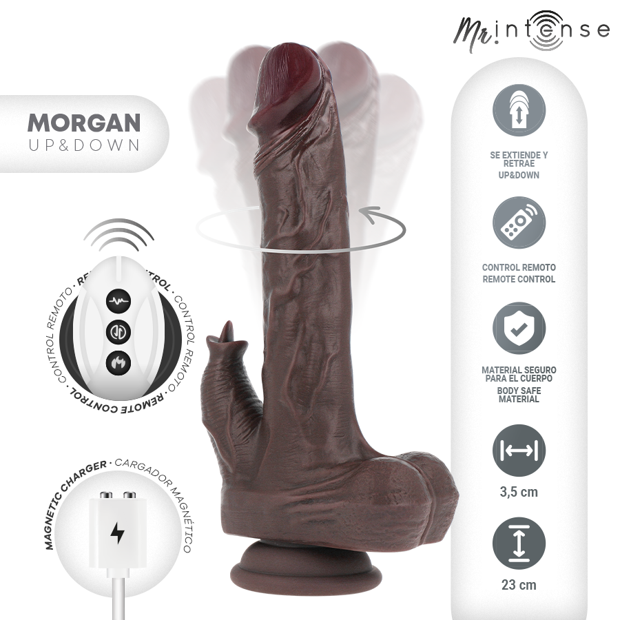 MR INTENSE REALISTISCHER MULTIFUNKTIONS-MORGAN MIT VIBRATION UND AUF- UND AB-FERNBEDIENUNG 23 CM O 3,5 CM – Bild 3