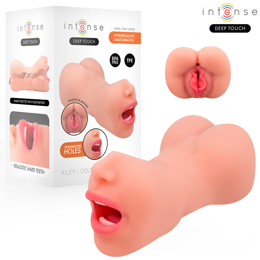 INTENSE DEEP TOUCH  RILEY DOPPELMUSTURBATOR FÜR MUND UND VAGINA