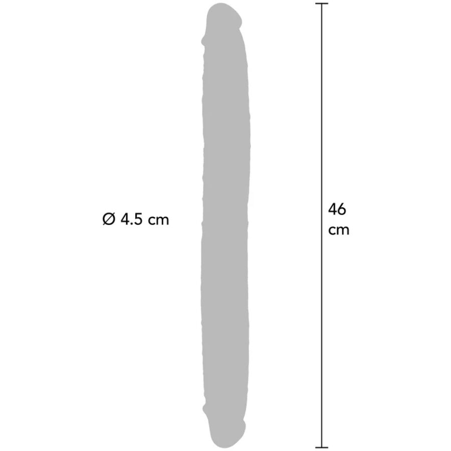 GET REAL - DOPPELENDES SILIKON-DILDO KARAMELL 46 CM – Bild 3