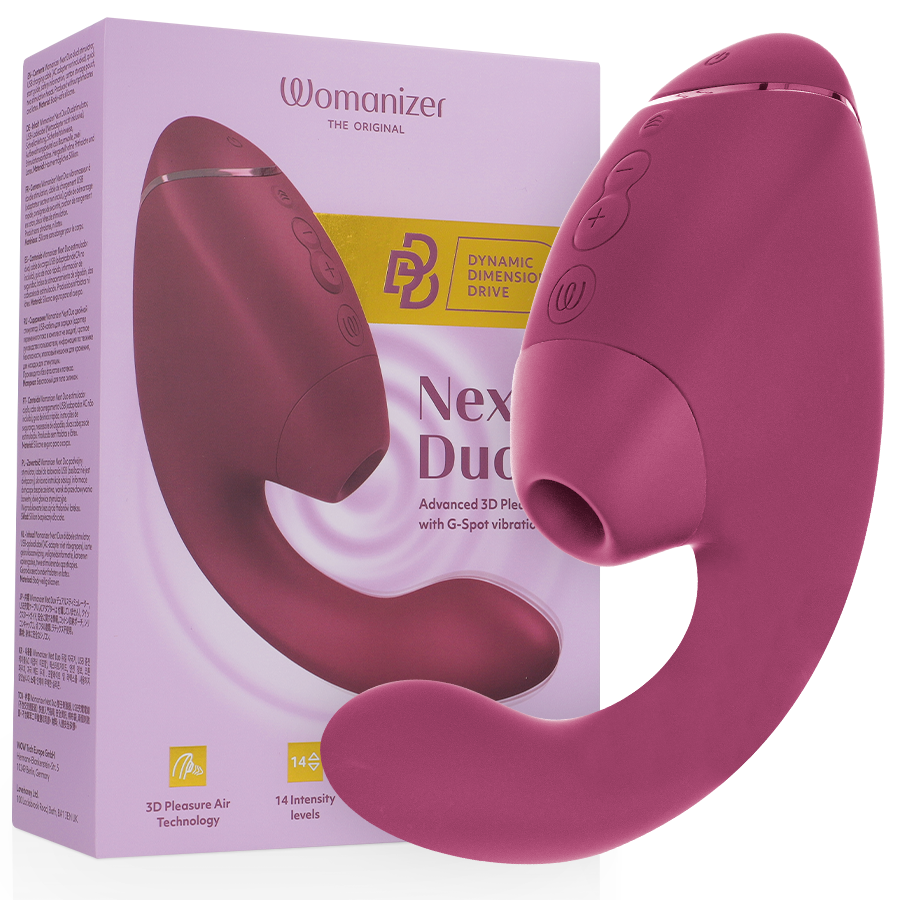 WOMANIZER - DUO NEXT DOPPELTER KLITORIS-  G-PUNKT-STIMULATOR, DUNKLES ROSA