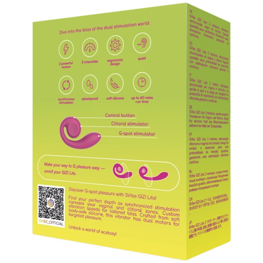 SNAIL VIBE - GIZI LITE DUAL G-SPOT CLITORAL PINK VIBRATOR – Bild 5