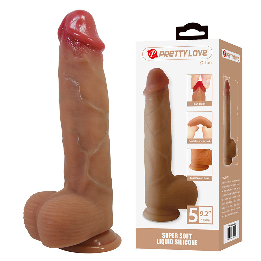 PRETTY LOVE - ORTON REALISTISCHER DILDO MIT SAUGNAPF 23,5 CM -Ø- 4,9 CM