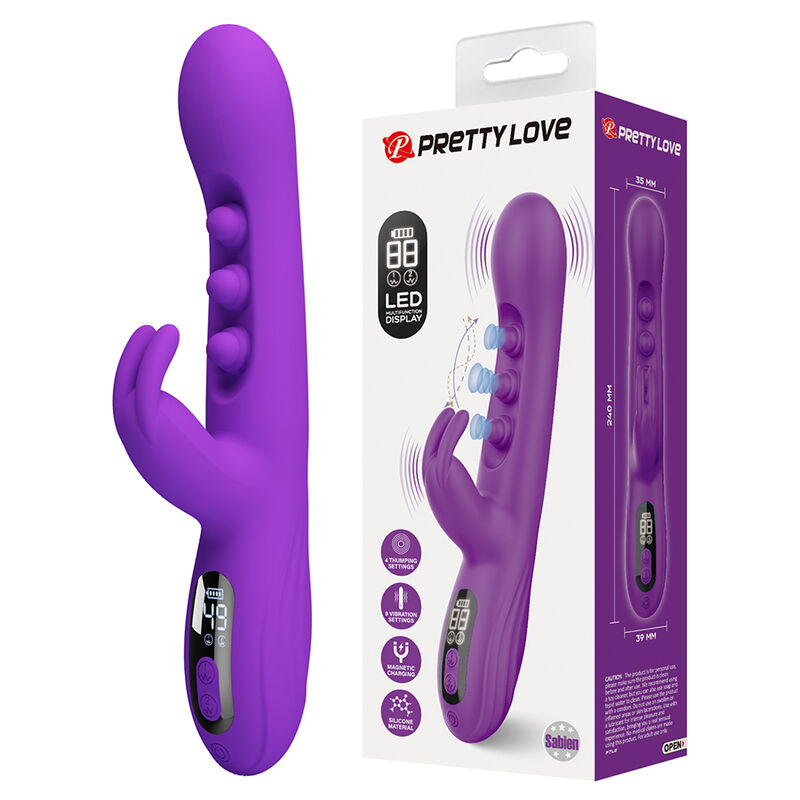 PRETTY LOVE - SABIEN RABBIT VIBRATOR MIT KLOPFSTIMULATION UND LILA LED